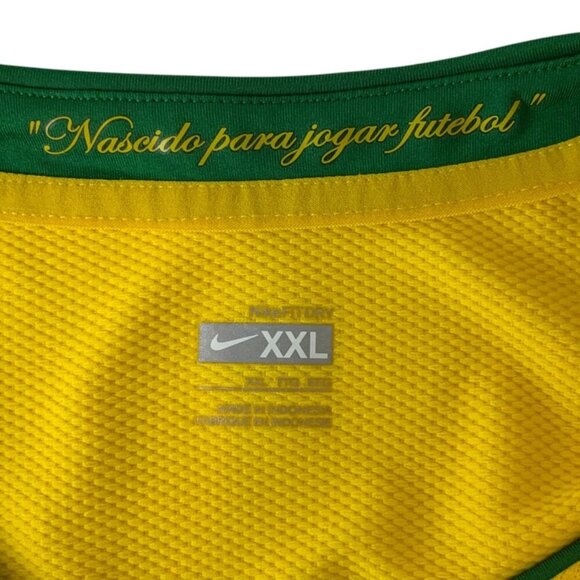 Nike FitDry Brazilian Football Confederation Soccer Jersey XXL Yellow & Green - Picture 6 of 9